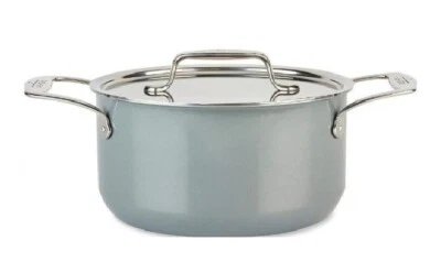 All-Clad FUSIONTEC Natural Ceramic with Steel Core 4-qt Soup Pot, Platinum