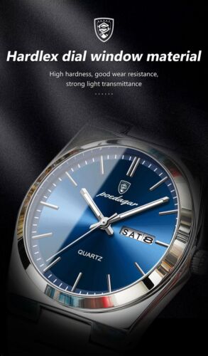 Poedagar Luxury Men's Quartz Watch - Waterproof, Luminous, Stainless Steel + Box - Picture 11 of 22
