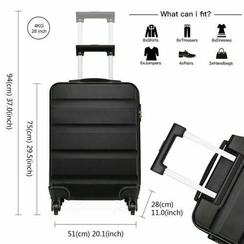 20 Inch Hard Shell Travel Luggage 4 Wheels Trolley Suitcase Lightweight Case - Picture 13 of 75