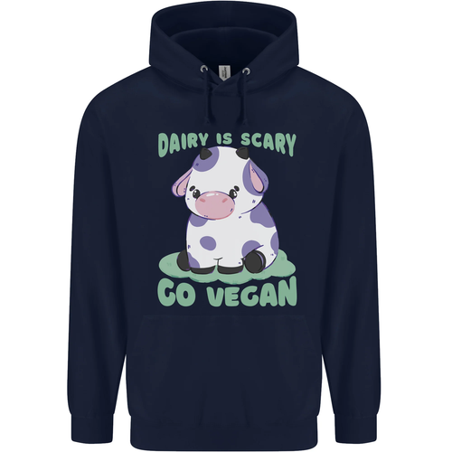 Dairy Is Scary Go Vegan Funny Childrens Kids Hoodie - Picture 20 of 84
