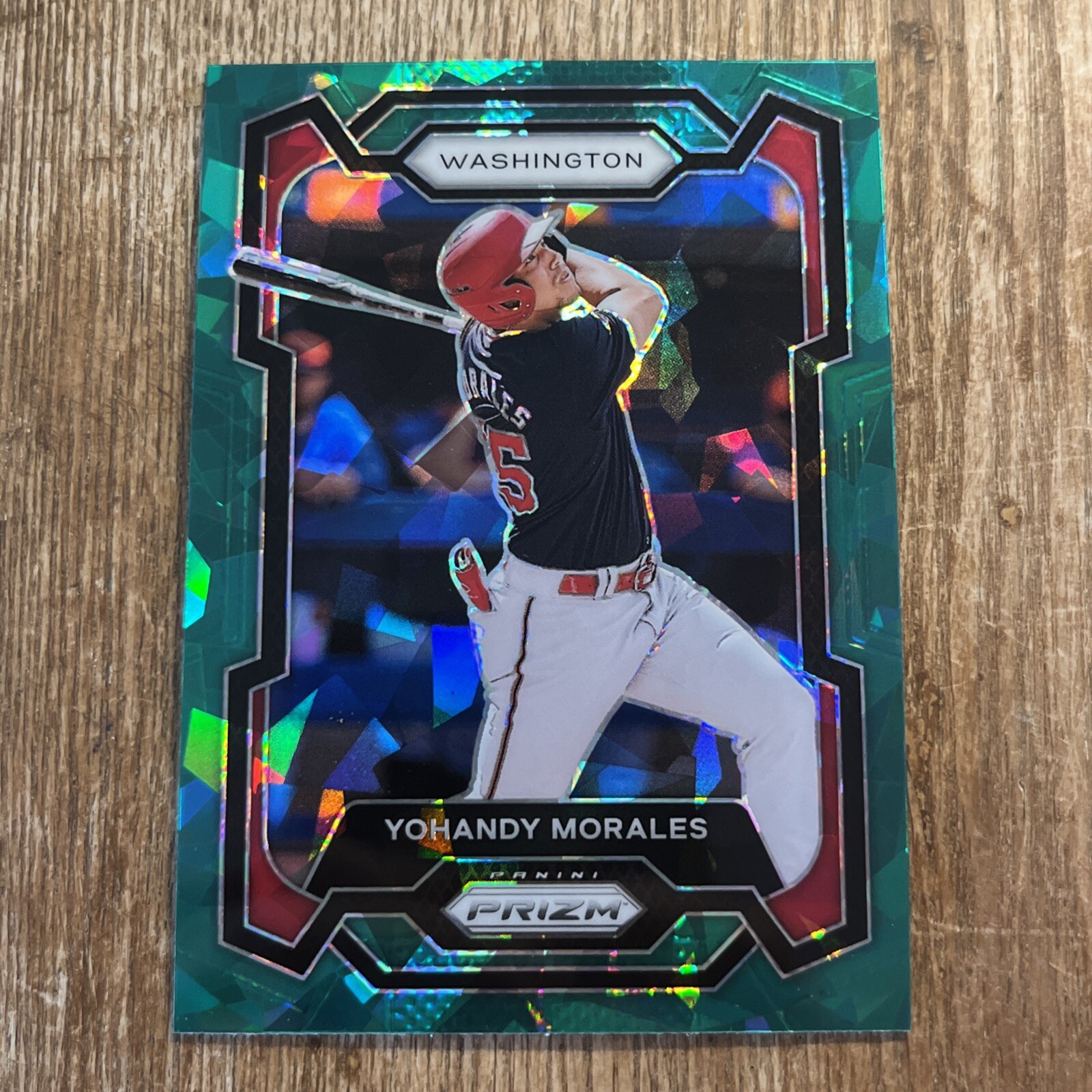 2024 Panini Prizm Baseball #208 Yohandy Morales Green Cracked Ice