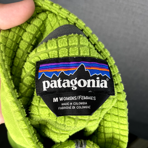 Patagonia R1 Jacket Women’s M Green 1/4 Zip Polartec Waffle Fleece Pullover - Picture 9 of 11