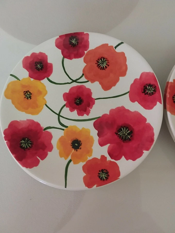 Set of 4 Maxcera Tabletop Collection 6" Appetizer Plates with Poppy Design - Изображение 3 из 4