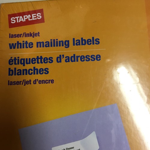 Staples White Mailing Labels 5160/8160 ,7500 labels,1x2 5/8in eBay