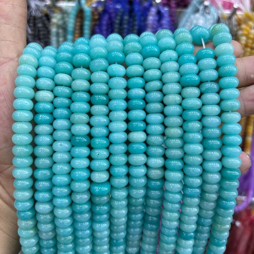 6x10mm Natural Stone Chalcedony Rondelle Spacer Loose Beads For Jewelry Making - Picture 12 of 48