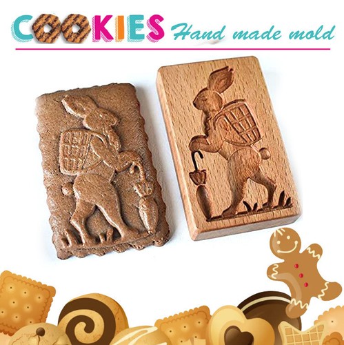 The Animal Pattern Cookie Mold Kitchen Carving Gingerbread Wooden Molds - Picture 14 of 30