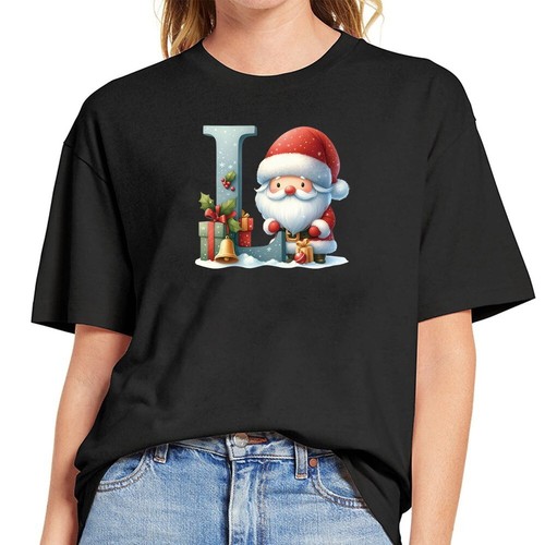 T Shirt Donna Baggy Fit Manica Corta Slogan T-shirt Magliette Regali Natale - Foto 16 di 30