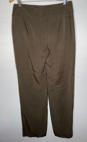 Eileen Fisher Tencel Pantalone Abito Relax Zip Laterale Verde Oliva Taglia S - Foto 3 di 7
