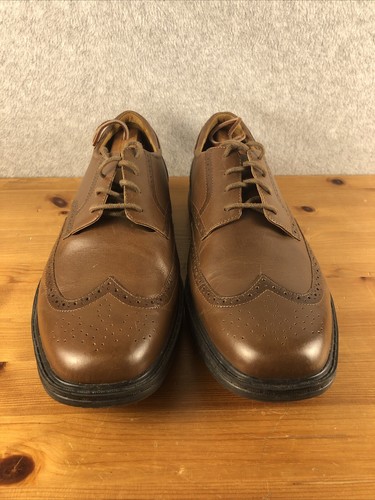 Dr. Comfort Wing Oxfords Dress Shoes Mens Size 10 W Wide Brown Leather Wingtip - Picture 3 of 13