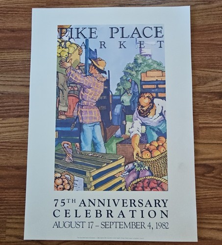 Seattle Pike Place Market Annual Fair Poster 1982 75th Celebration Lithograph - Picture 2 of 13