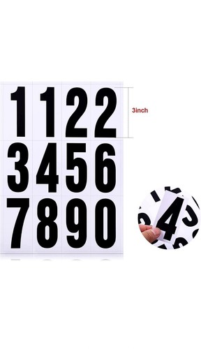 96 Pieces 8 Sets Vinyl Mailbox Number Stickers, Waterproof 3 Inch  Black - Picture 4 of 6