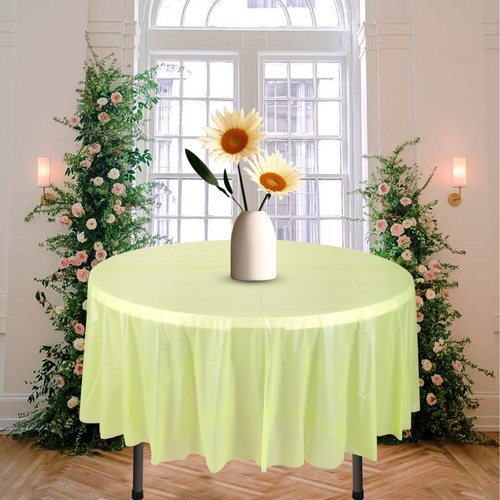 Plastic Table Cover Cloth Wipe Clean Party Tablecovers Cloths Round Disposable - Picture 49 of 57