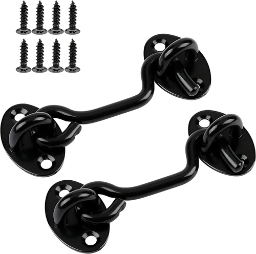 2 Pack 6'' Door Latch Lock Hardware Hook and Eye Gate Latch for Barn Door - Picture 7 of 12