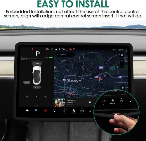 Protector Marco Pantalla para Tesla Modelo 3 Y Accesorios Silicona Negro 2017-2026 - Imagen 5 de 8