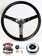 1969-1989 Chevrolet steering wheel RED WHITE BLUE BOWTIE 14 3/4" VINTAGE CHROME