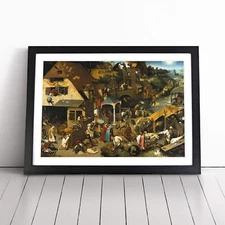 The Dutch Proverbs By Pieter Bruegel The Elder Framed Canvas Wall Art Print