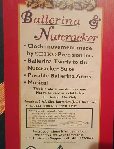*RARE* 1998 Holiday Creations Animated NUTCRACKER & BALLERINA MUSICAL-CLOCK 21"H - Picture 11 of 16