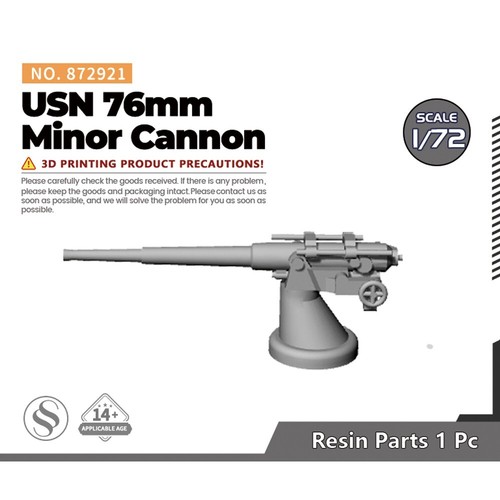 SSMODEL SS872921 1/72 Model Upgrade Parts USN 76mm Minor Cannon - Picture 1 of 4
