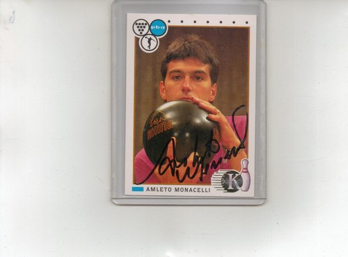 Amleto Monacelli PBA Bowler Bowling signed handsigniert 1990 Kingpin Karte