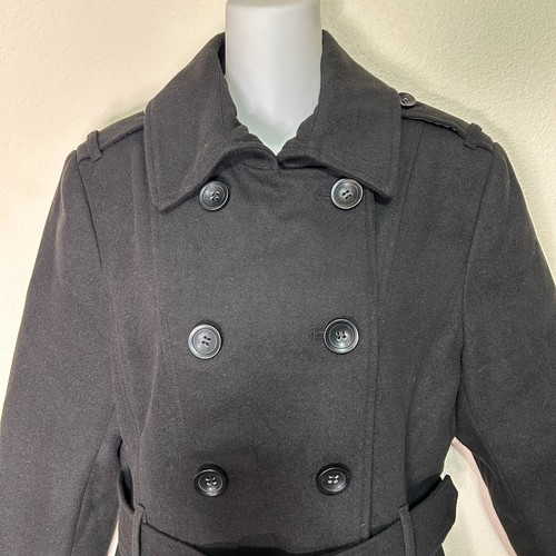 NY&C Coat Womens Black Belted Double Breasted Flared Dress Business NWT 3022 - Picture 2 of 12