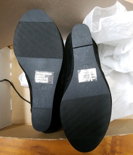 Brand New Journee Collection Women's Suede Wedge Booties - Black - Size:7 - Picture 2 of 3