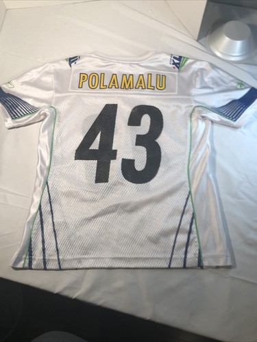 HOF TROY POLAMALU #43 PITTSBURGH STEELERS REEBOK SUPER BOWL JERSEY WOMENS SMALL - Picture 6 of 12