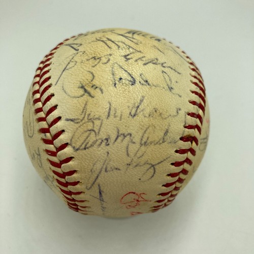 1973 New York Mets NL Champs Team Signed Baseball Willie Mays Tom Seaver JSA COA - Picture 8 of 15