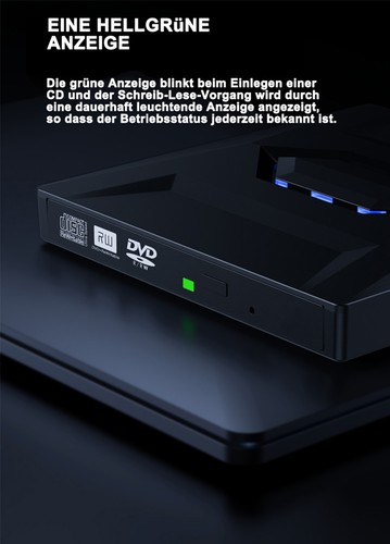 USB3.0 Externes Laufwerk DVD CD BD UHD Brenner Player für Laptop PC - Bild 22 von 22
