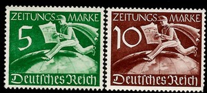 1939 WWII Nazi Germany Newsboy Running o. Globe Nazi Newsboy Power of Propaganda