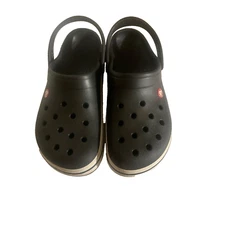 Crocs Unisex Classic Clogs Black White Stripe Lightweight & Comfortable Size 10