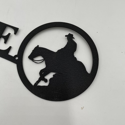 Rustikale Wohndeko Cowboy auf Pferd Motto Willkommensschilder Wildnis Metall Neu - Bild 6 von 6