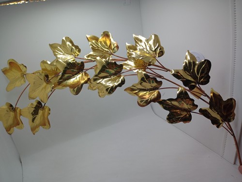 Vtg Homco Gold Tone & Copper Leaf Wall Plaques Hanging Set Of 2 Cottage Core Mcm - Picture 7 of 8