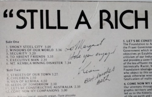 STILL A RICH MAN'S LAND - SONGS OF KEVIN BAKER 1987 CURRENCY FOLK AUTOGRAPHED LP - Bild 3 von 7