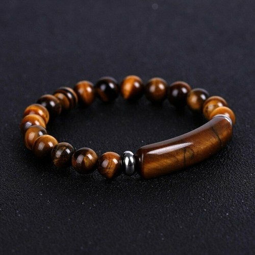 Tiger eye Stretch Bangle Bracelet 8mm Natural Gemstone Healing Stone Handmade - Picture 6 of 6