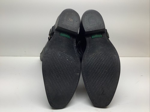 WOMES UNBRANDED HARNESS MOTORCYCLE SQ TOE BLACK BOOTS SIZE 9 M - Picture 6 of 10
