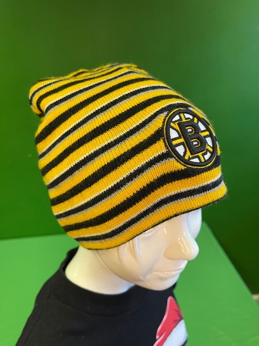 NHL Boston Bruins Striped Beanie Hat OSFM - Picture 3 of 4