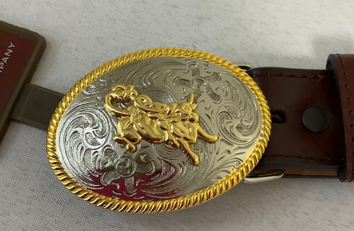 3D Belt Company Belt Boys Size 28 Genuine Leather D4202 Rodeo Buckle - Picture 5 of 11