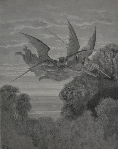 Angels Heavens Army Antique Gustave Dore Art Print 1888 Religious Occult - Imagen 10 de 16