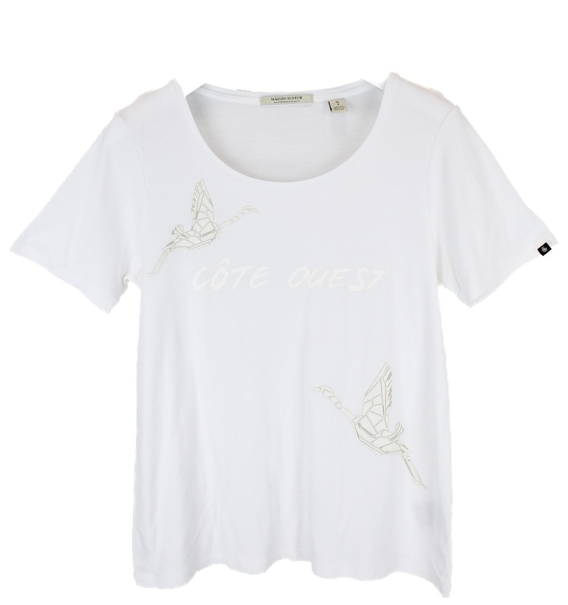 メゾンスコッチ MAISON SCOTCH 正規販売店 レディース 半袖Tシャツ RELAXED FIT SHORT SLEEVE BURNOUT TEE 137352 1193 CHILLI MAISON SCOTCH T-Shirt Women's LARGE Short Sleeve Printed