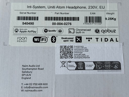 Naim Uniti Atom Headphone Edition AIO DAC/AMP/Streamer optisch wie neu mit OVP - Bild 6 von 13