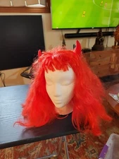 Paper Magic Group Straight Bangs Red Devil Synthetic Wig Womens One Size Costume