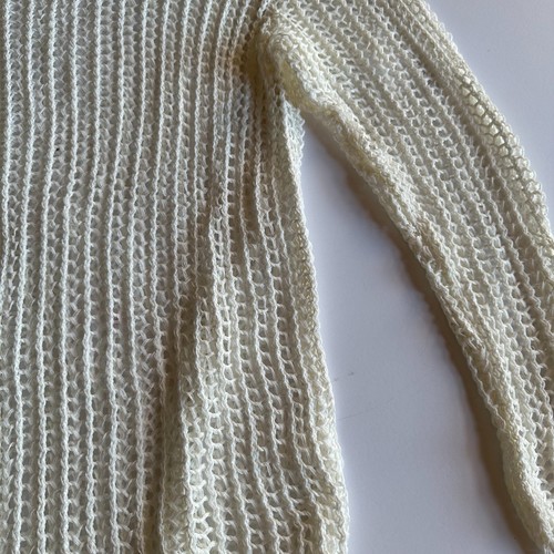 SheIn Men's Cream Open Knit Resort Beach Sweater - Size Extra Large - Picture 2 of 8