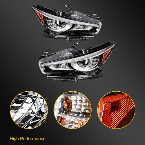 For Infiniti For Q50 2014-2022 Full LED Projector Headlight Assembly W/o Non AFS - Picture 2 of 22