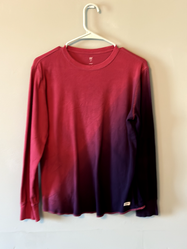 Youth Waffle Knit Long Sleeved Ombre Red-Purple GAP (XXL) Shirt - Picture 2 of 5