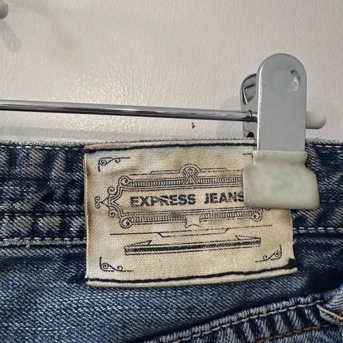 Express Rocco Herren W30 L30 Distressed Low Rise Slim Fit Bootcut Jeans Y2K - Bild 9 von 13