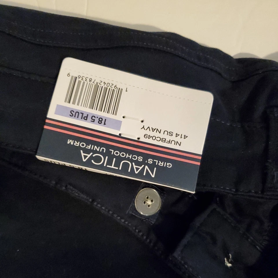 Bermudas ajustadas caqui para niña Nautica uniforme pantalones cortos talla 18,5 + N1 Foto 3 de 4