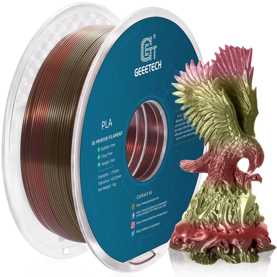 GEEETECH PLA filament 1.75mm Silk Bronze Rainbow Imprimante 3D Filament PLA