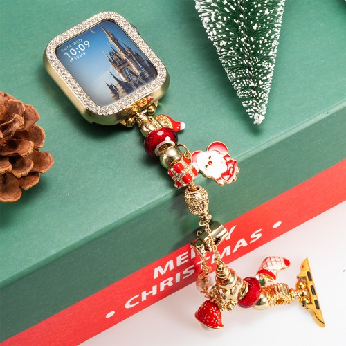 Christmas Bracelet Strap For Apple Watch 10 42/46mm Beaded Elastic Stretch Band - 第 7/26 張圖片