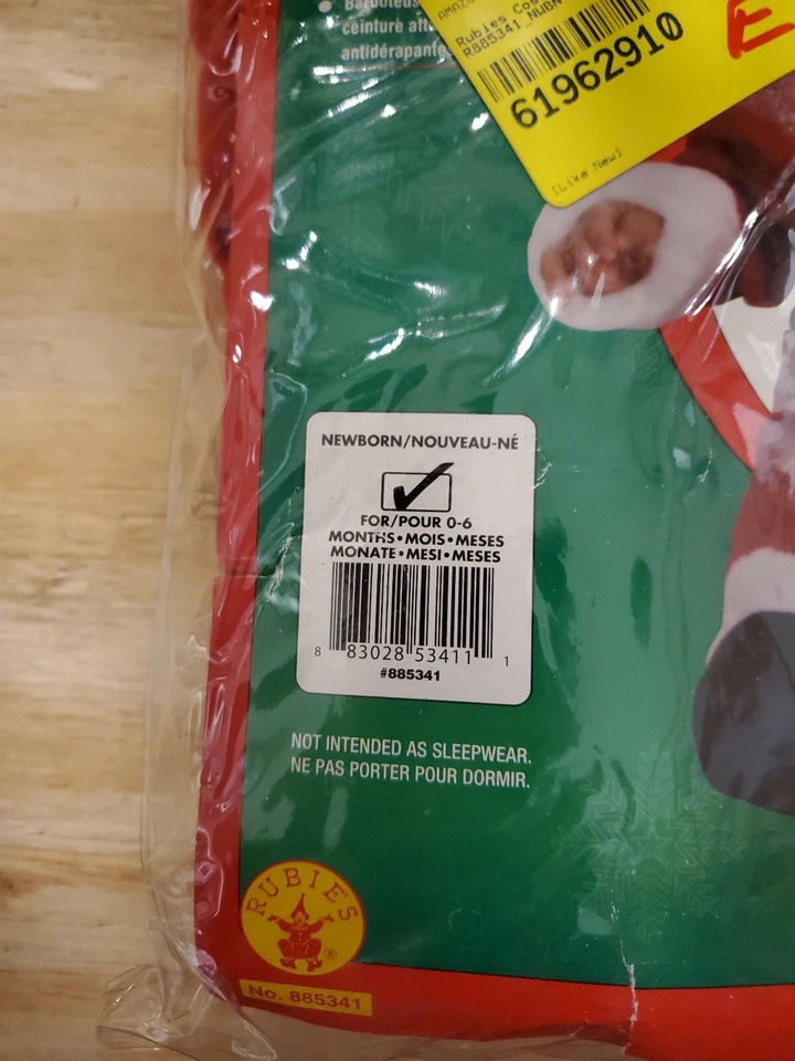 Disfraz Vellón Bebé Papá Noel Mameluco Disfraz Bebé Recién Nacido Niño Pequeño Disfraz Foto 2 de 4