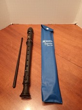 Vtg Suzuki Soprano SRE-500 Flute Recorder Music Instrument Brown With Case Japan